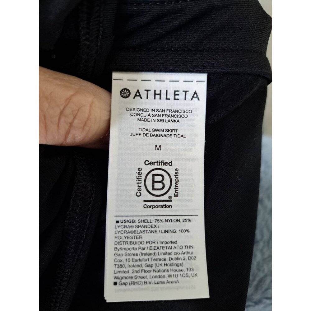 New Athleta Black Tidal Swim Skirt Skort Stretch Fabric Size M Summer Vacation - Picture 10 of 10